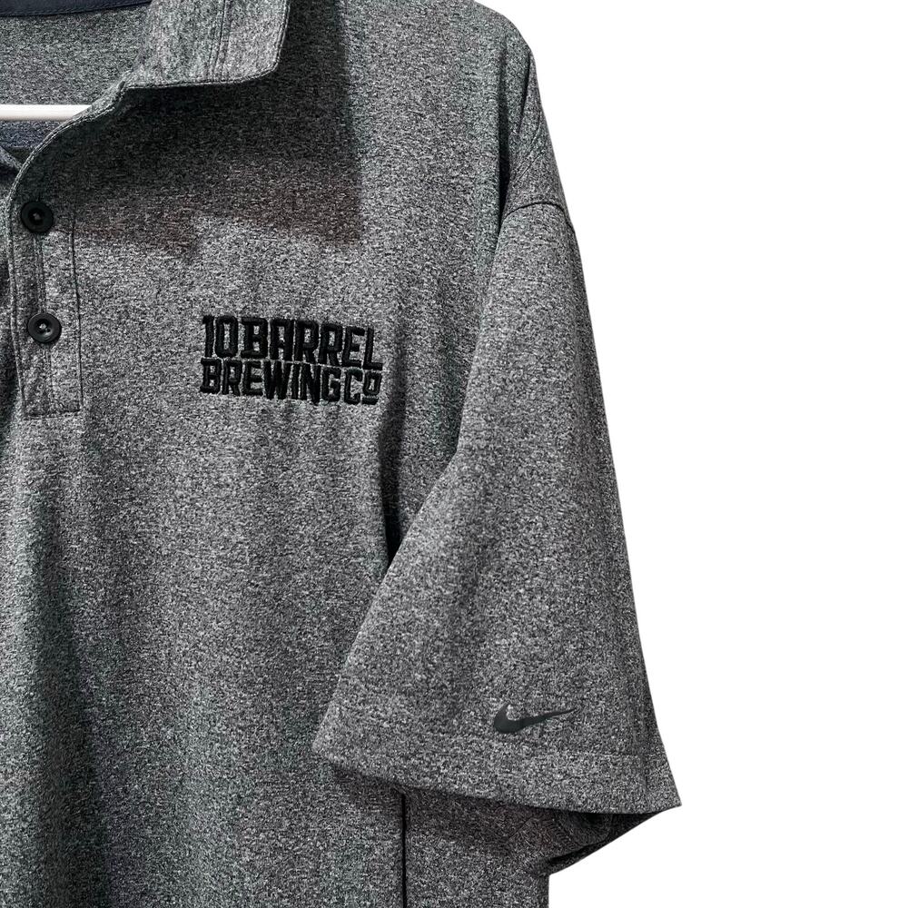 Nike Golf Dri-Fit Polo 10 Barrel Brewing Co Heather Gray XL - Picture 4 of 6